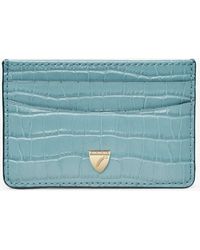 Aspinal of London - Slim Croc Effect Leather Card Holder - Lyst