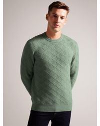 Ted Baker - Atchet Long Sleeve Textured Cable Crew Neck Jumper - Lyst