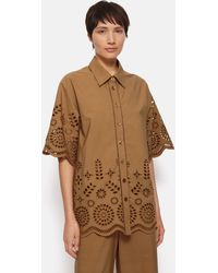 Jigsaw - Cotton Broderie Half Sleeve Shirt - Lyst