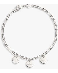 Merci Maman - Personalised Dainty Love Links 3 Charm Bracelet - Lyst