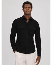 Reiss - Ragan Long Sleeve Jersey Textured Shirt - Lyst
