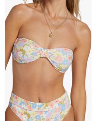 Billabong - Dream Chaser Floral Print Bandeau Bikini Top - Lyst