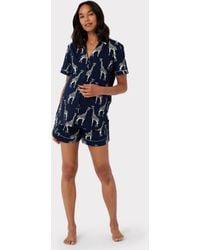 Chelsea Peers - Organic Cotton Blend Giraffe Print Shorts Maternity Pyjama Set - Lyst