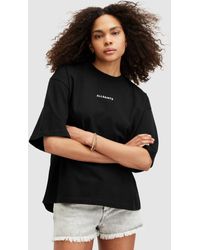AllSaints - Amelie Disc Print Oversized Boxy T-shirt - Lyst