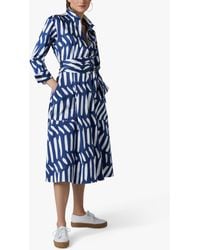 Jasper Conran - Blythe Abstract Print Full Skirt Midi Shirt Dress - Lyst