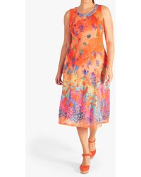 Chesca - Floral Burnout Cut-out Detail Sleeveless Midi Dress - Lyst