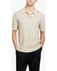 Sisley - Knitted Linen Blend Polo Shirt - Lyst