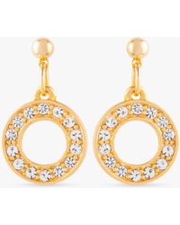 Susan Caplan - Vintage Rediscovered Collection Gold Plated Swarovski Crystal Open Circle Drop Earrings - Lyst
