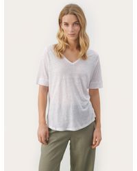 Part Two - Curlies Linen V-neck T-shirt - Lyst