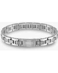 BOSS - Boss Logo H-link Bracelet - Lyst