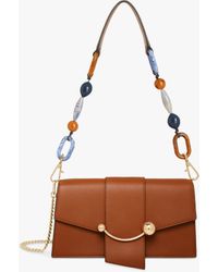 Strathberry - Mini Crescent Detail Beaded Strap Leather Shoulder Bag - Lyst