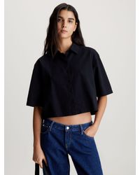 Calvin Klein - Open Back Cropped Shirt - Lyst