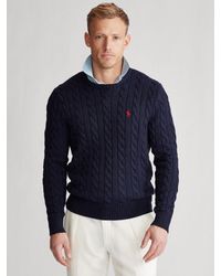 Ralph Lauren - Polo Big & Tall Cable Knit Cotton Jumper - Lyst