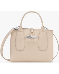 Longchamp - Roseau Small Leather Top Handle Bag - Lyst