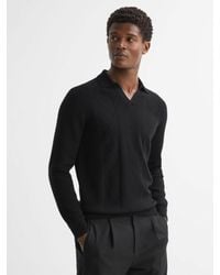 Reiss - Malik Long Sleeve Knitted Polo Shirt - Lyst
