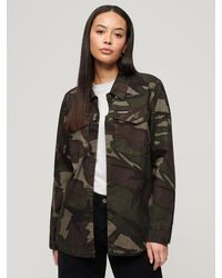 Superdry - Camouflage Print Oversized Military Overshirt - Lyst