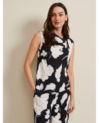 Phase Eight - Noelle Leaf Print Cowl Neck Top - Lyst