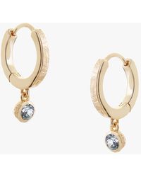 Tutti & Co - Semi-precious Stone Drop Huggie Hoop Earrings - Lyst