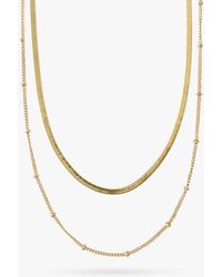 Orelia - Satellite & Snake Layered Chain Necklace - Lyst