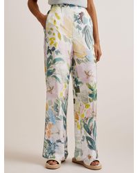 Ted Baker - Sarca Floral Wide Leg Trousers - Lyst