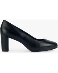 Geox - Walk Pleasure Mid Heel Leather Court Shoes - Lyst
