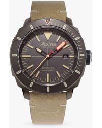 Alpina - AL-525LGG4TV6 Seastrong Diver 300 Automatic Date Leather Strap Watch - Lyst