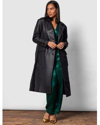 Closet - Leather Trench Coat - Lyst
