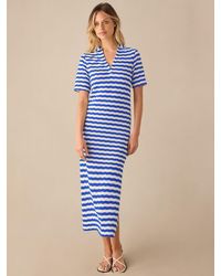 Ro&zo - Petite Stripe Knit Collared Midi Dress - Lyst