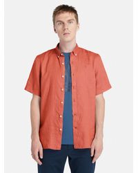 Timberland - Linen Slim Fit Short Sleeve Shirt - Lyst