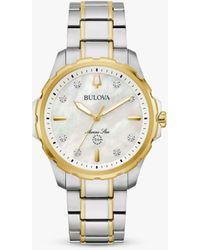 Bulova - 98p227 Marine Star Diamond Bracelet Strap Watch - Lyst