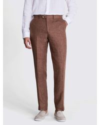 Moss - Tailored Fit Linen Trousers - Lyst