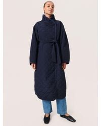 Soaked In Luxury - Umina Quilted Knee-length Coat - Lyst
