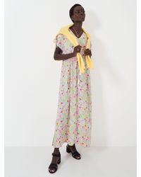 Crew - Floral Print V-neck Maxi Beach Dress - Lyst