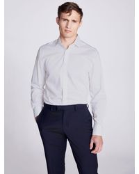 Moss - Regular Fit Double-cuff White Stretch Shirt - Lyst