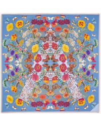 Aspinal of London - Botanical A Silk Square Scarf - Lyst