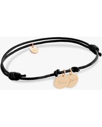 Merci Maman - Personalised 2 Disc Charm Braided Bracelet - Lyst