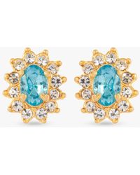 Susan Caplan - Vintage Rediscovered Collection Gold Plated Swarovski Crystal Radiant Stud Earrings - Lyst