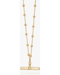 Daisy London - Stacked Bead And T Bar Pendant Necklace - Lyst