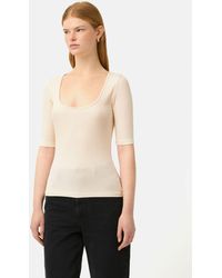 Jigsaw - Scoop Neck Ribbed Top - Lyst