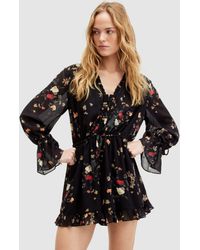 AllSaints - Daria Kora Floral Print Relaxed Fit Playsuit - Lyst
