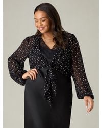 Live Unlimited - Curve Spot Print Tie Front Cover Up - Lyst