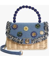 Dune - Blooms Floral Denim Handbag - Lyst
