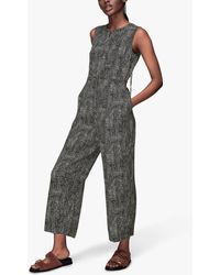 Whistles Josie Spotted Check Jumpsuit - Black