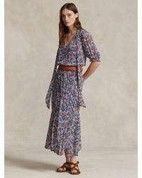 Ralph Lauren - Polo Floral Print Georgette Maxi Dress - Lyst