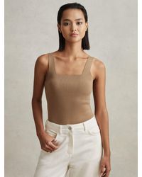 Reiss - Harper Square Neck Knitted Vest Top - Lyst