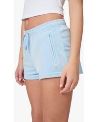 Juicy Couture - Diamante Embellished Velour Track Shorts - Lyst