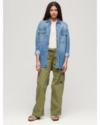 Superdry - Low Rise Wide Leg Cargo Trousers - Lyst