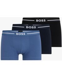 BOSS - Boss Organic Cotton Essential Logo Waistband Trunks - Lyst