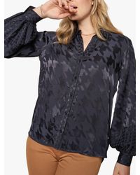 Mos Mosh - Tan Alia Long Sleeve Jacquard Shirt - Lyst