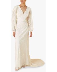 Monsoon - Floral Long Sleeve Wedding Dress - Lyst